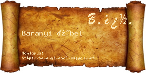 Baranyi Ábel névjegykártya