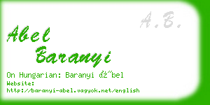 abel baranyi business card